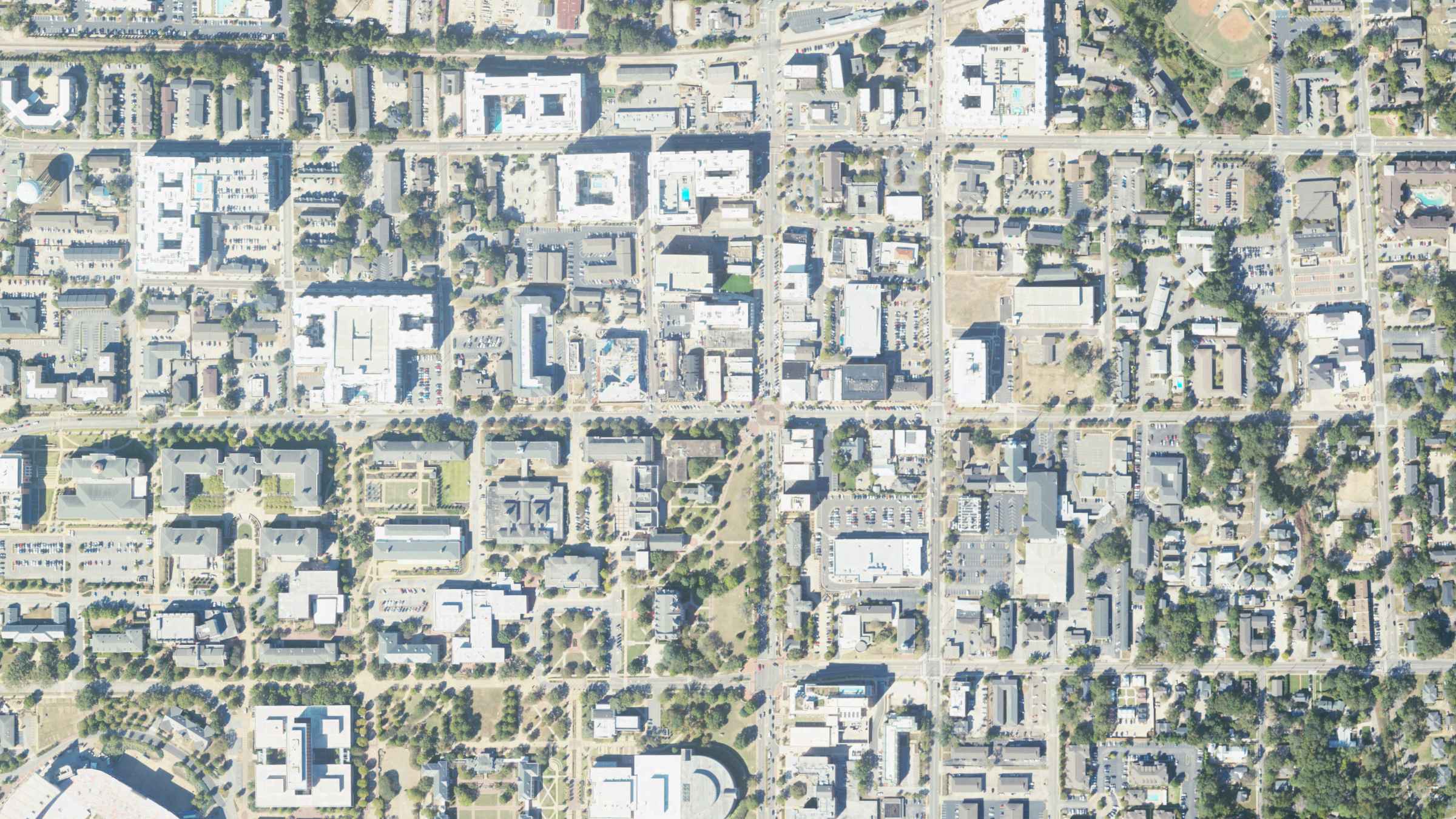 Aerial view of Toomer's Corner, Auburn