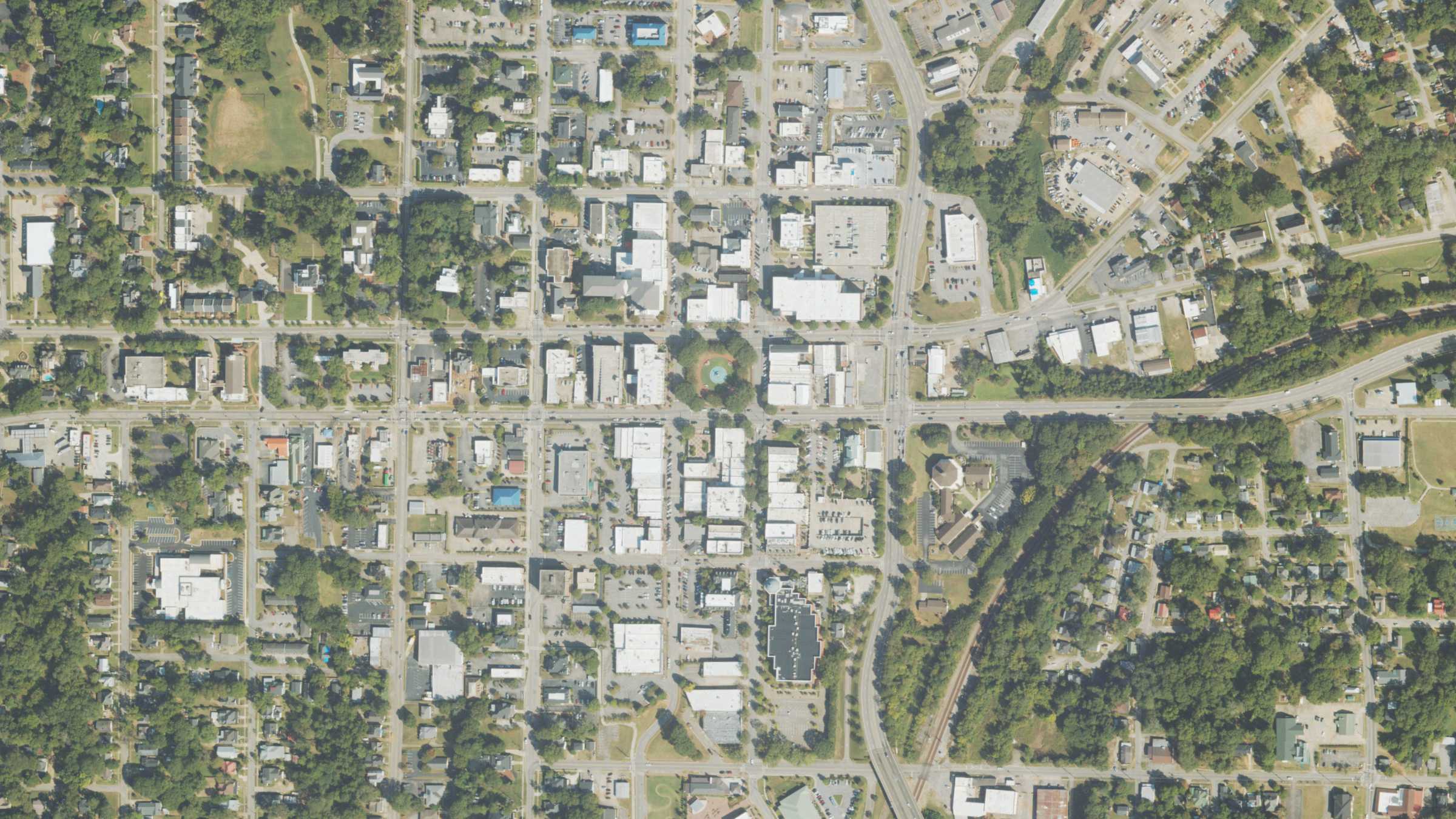 Aerial view of Lafayette Square, LaGrange
