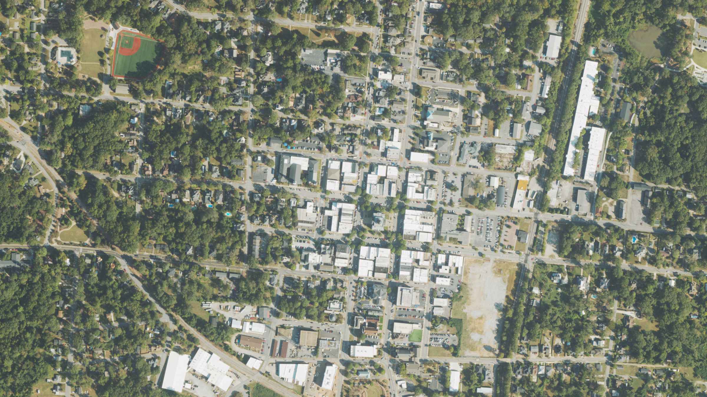 Aerial view of the Coweta County Courthouse, Newnan