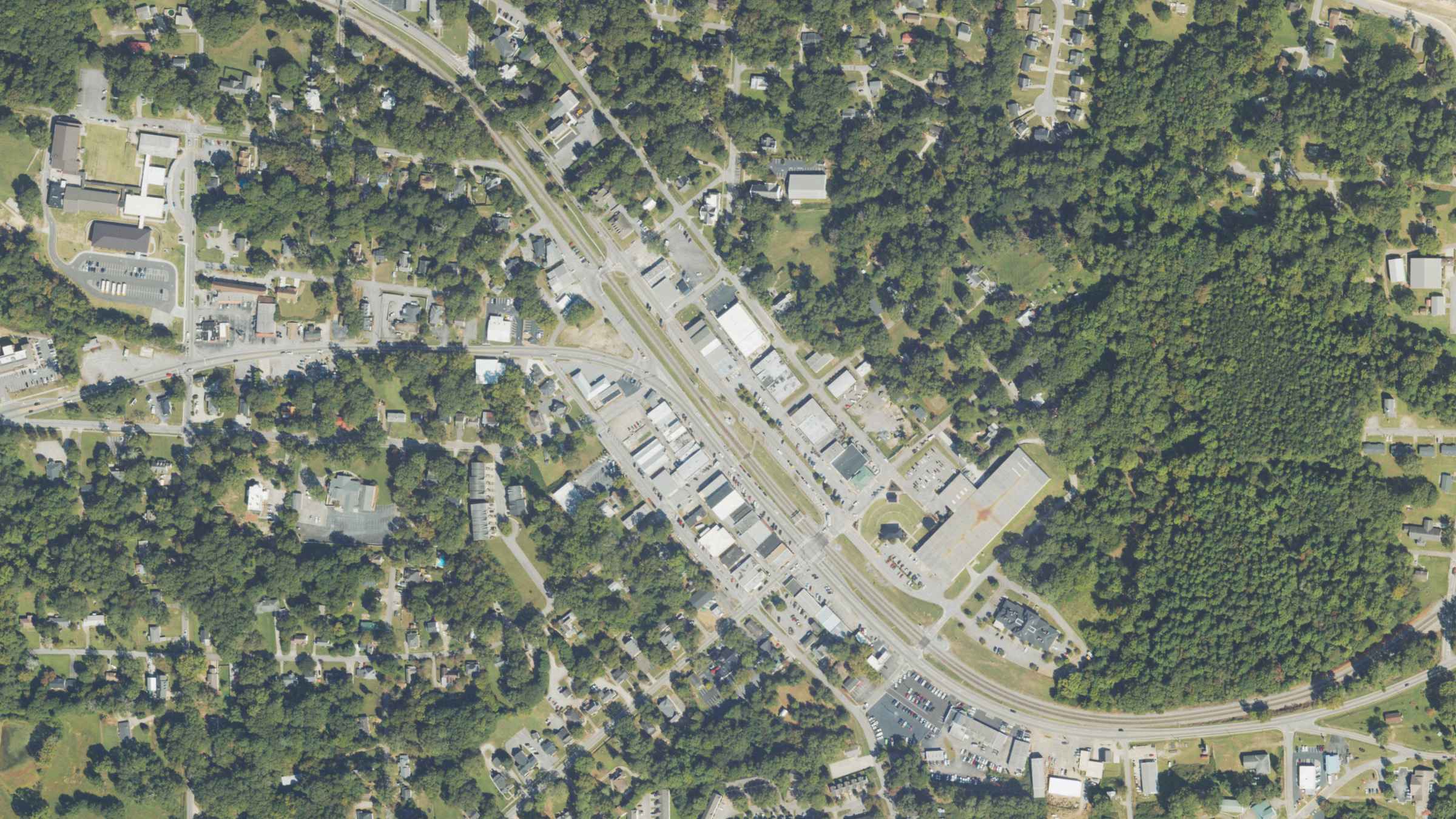 Aerial view of the downtown historic district, Villa Rica
